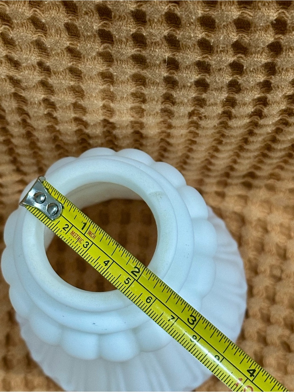 White Decorative Milk Glass Shade - Classic Fluted Design - Picture 3 of 9